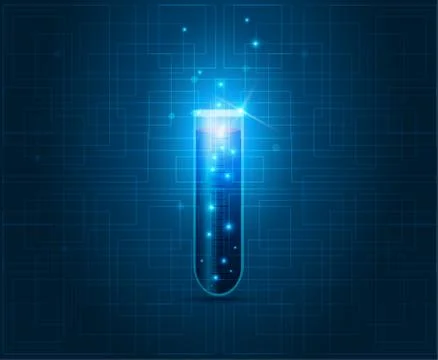 Test tube on a technology background イラスト素材
