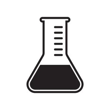 Test tube vector icon. Vector clinically tested and medically approved labora Illustrazione stock
