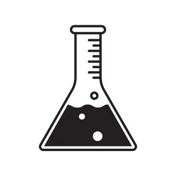 Test tube vector icon. Vector clinically tested, contain no chemical preserva Illustrazione stock