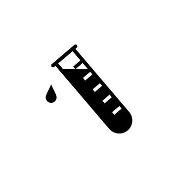 Test Tube Vial Flat Vector Icon Stock Illustration