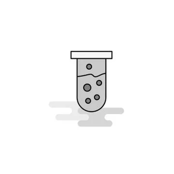 Test tube  Web Icon. Flat Line Filled Gray Icon Vector Ilustração Stock