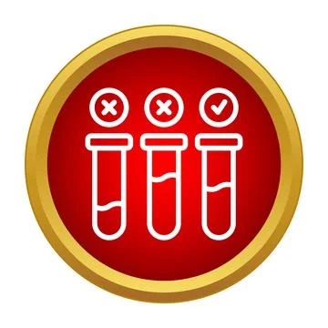 Test tubes analyzing research results with successes and failures Stock Illustration