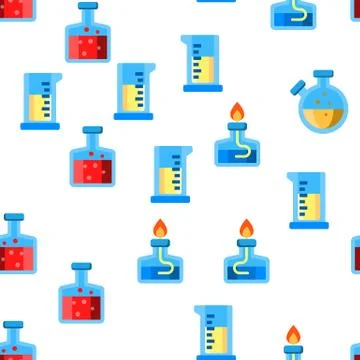 Test Tubes And Flasks Vector Seamless Pattern イラスト素材
