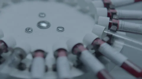 TEST TUBES - AUTO FILLED IN LAB Stock Footage 141054303