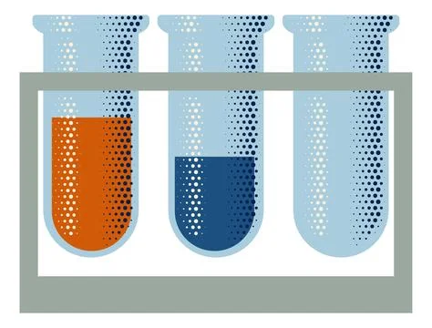 Test Tubes Beaker Flask Rack Retro Science Icon Stock Illustration