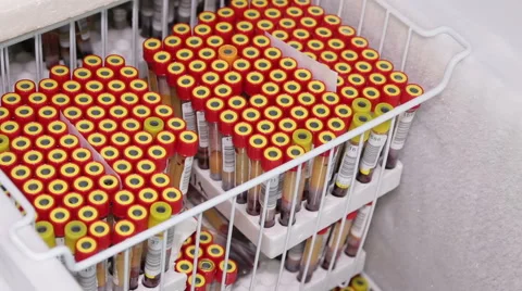 Test tubes with blood Video stock 66341090