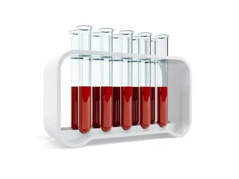 Test tubes with blood samples Stock Illustration