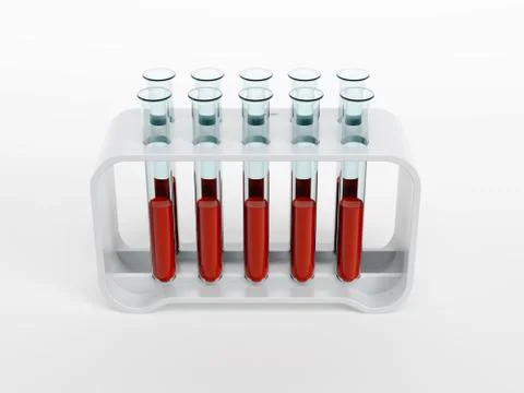 Test tubes with blood samples Stock Illustration