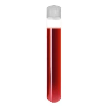Test Tubes With Blood Samples Isolated On A White Background. Realistic Vector Stock Illustration