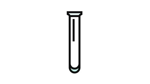 Test tubes chemical glassware lab color icon animation Stock Footage 326099738