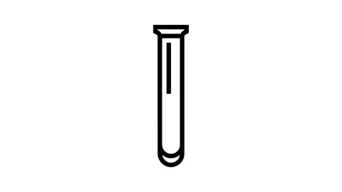 Test tubes chemical glassware lab line icon animation Stock Footage 326136019