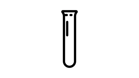 Test tubes chemical glassware lab line icon animation Stock Footage 326765417