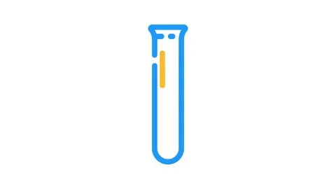 Test tubes chemical glassware lab color icon animation Stock Footage 327270964