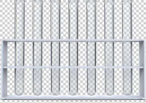 Test tubes with chemical solution in rack Stock Illustration