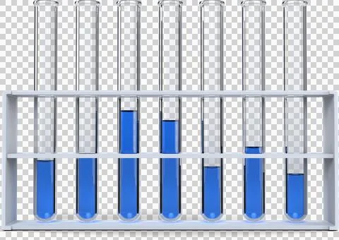 Test tubes with chemical solution in rack Stock Illustration