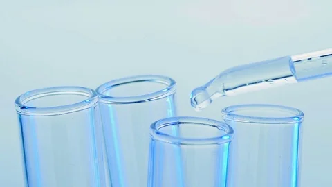 Test tubes closeup. Stock Footage 84363295