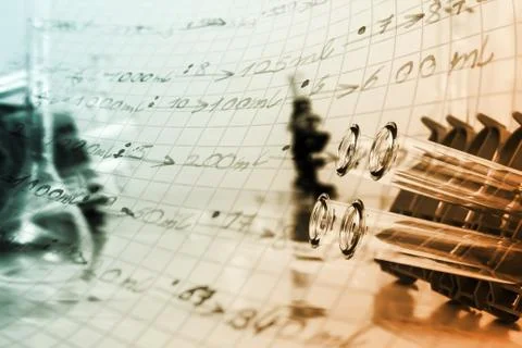 Test tubes closeup Foto stock