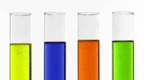 Test tubes with colored liquids abuzz Video stock 64292037