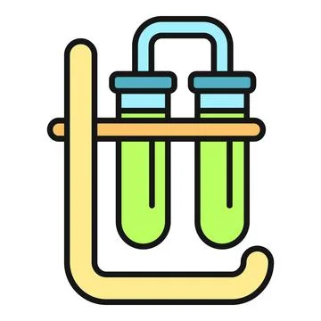 Test tubes connected in a laboratory experiment illustration 스톡 일러스트
