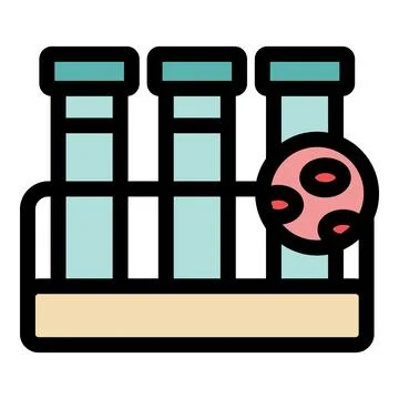Test tubes containing blood samples, ready for laboratory analysis, symbolizi Stockillustratie