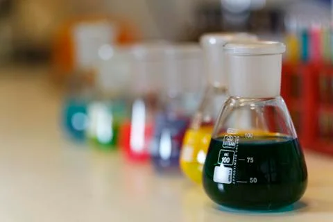 Test tubes detail 스톡 사진