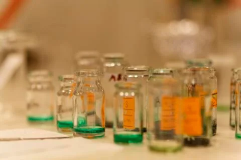 Test tubes detail 스톡 사진