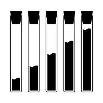 Test Tubes with Different Liquid Levels Vector Illustration Stock Illustration
