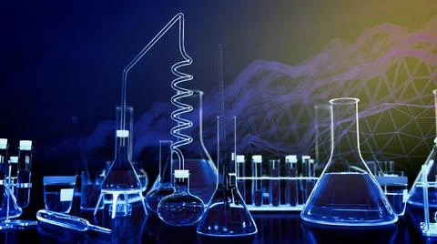 Test tubes  digital effects - cosmetic concept or biology backgrounds Stock Illustration