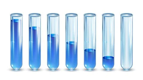 Test Tubes Empty And Full With Liquid Set Vector Illustrazione stock
