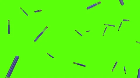 Test tubes exploding over green screen. Sample tubes explosion across the screen Stock Footage 239125013