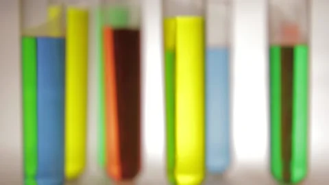 Test Tubes filled with Colored Liquids Stock-Footage 134587974