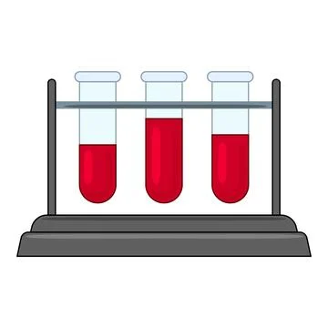 Test tubes filled with red liquid in a laboratory setting 스톡 일러스트