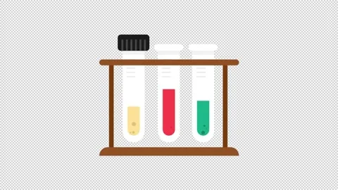 Test Tubes Flat Icon Video stock 205062179