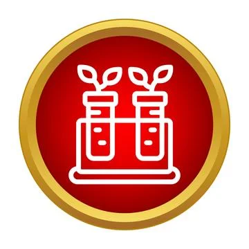 Test tubes growing plants science icon Stock Illustration