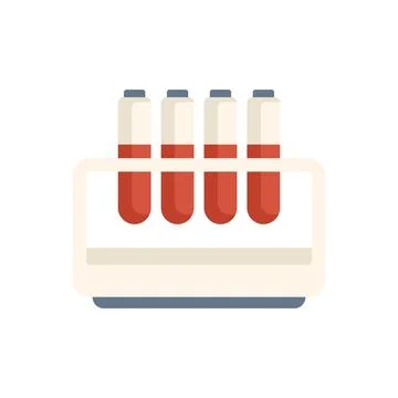 Test tubes holding blood samples in a lab rack Stockillustratie