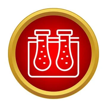 Test tubes holding liquid creating experiment icon Иллюстрация
