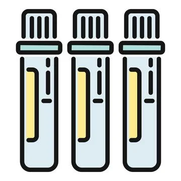 Test tubes holding liquid for science experiment Stock Illustration
