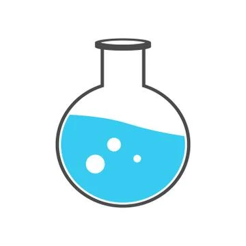Test tubes icon. Flask with blue liquid. Element of medical, chemistry lab Stock Illustration
