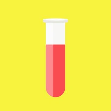 Test tubes icon. Flat design style. Blood test tubes silhouette. Simple icon Stock Illustration