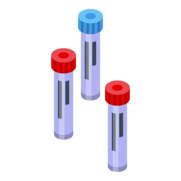 Test tubes icon isometric vector. Indicator compare Stock Illustration