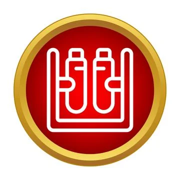 Test tubes icon representing science and laboratory research 스톡 일러스트