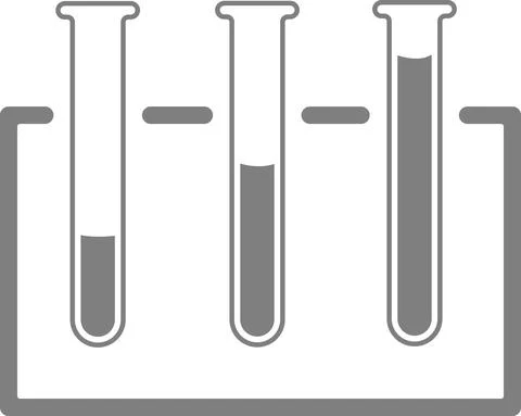 Test tubes icon on the stand on a white background. Stock Illustration