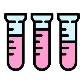 Test tubes icon vector flat Stock Illustration