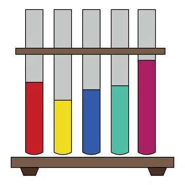 Test tubes isolated on a white background Stock Illustration