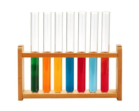 Test-tubes isolated on white. laboratory glassware Stock Photos