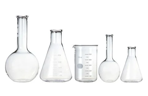 Test-tubes isolated on white. Laboratory glassware Fotos Stock