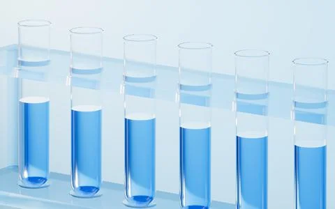 Test tubes in the lab, 3d rendering. Stock Illustration