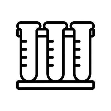 Test tubes in the lab icon vector. Isolated contour symbol illustration Stockillustratie