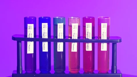 Test tubes in laboratory with different ... | Stock Video | Pond5