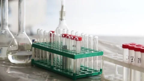Test tubes in the laboratory Stock Footage 152106481